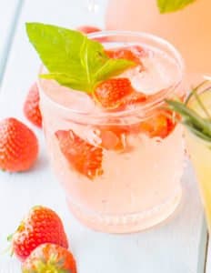 Strawberry gin smash cocktail